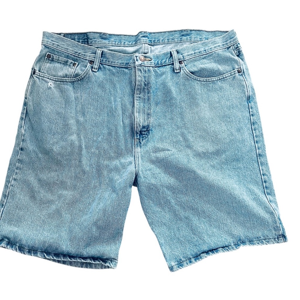 WRANGLER Jean Shorts Men 42 VTG Y2K Streetwear Light Blue Classic Rugged Denim